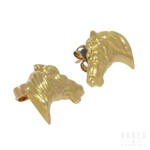 A pair of ear stud modelled as horse heads, by Bassani, Italy, 20th century