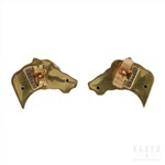 A pair of ear stud modelled as horse heads, by Bassani, Italy, 20th century