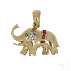 An elephant shaped pendant, Italy, 20th century