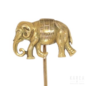 A tie pin modelled as an elephant, 20th century