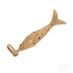 A pendant/charm modelled as an articulated fish, France, 20th century
