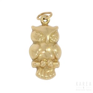 A pendant/charm modelled as an owl, France, 20th century