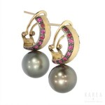 A pair of pearl earrings, 20th century