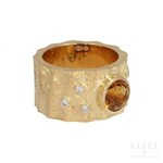 A citrine set ring of abstract design, by MJM Atelier, 21st century