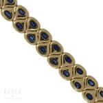 A sapphire set sectional bracelet, Chaumet, Paris, 20th century