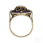 A diamond and enamel ring, late 19th century