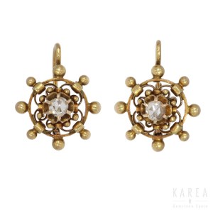 A pair of Victorian/Biedermeier earrings, Lviv, then Austro-Hungary, 1872-1922