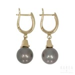 A pair of Tahiti pearl drop earrings, 21st century