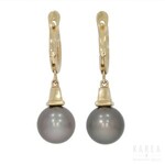 A pair of Tahiti pearl drop earrings, 21st century