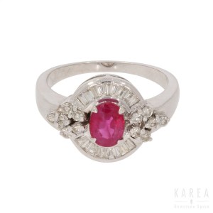 A ruby set ring, contemporary