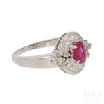 A ruby set ring, contemporary