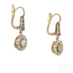 A pair of diamond drop earrings, 20th century