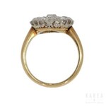 A navette/marquise shaped diamond paved ring, France, 20th century
