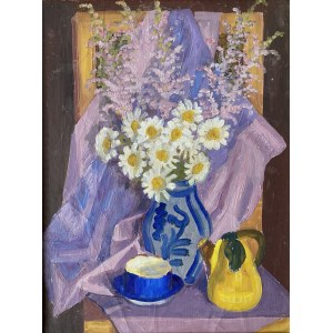 Zofia LEŚNIAK (1903-1976), Martwa natura z kwiatami i dzbankiem