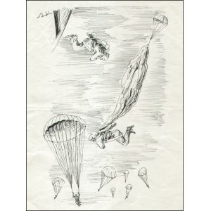 Antoni Uniechowski (1903-1976) - [Zeichnung, ca. 1950-60] [Fallschirmjäger].