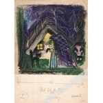 Adam Kilian (1923-2016) - [rysunek, ok. 1980] [Czarownica, Kot i Skrzat]