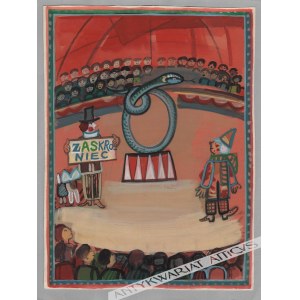 Maria Luszczkiewicz-Jastrzębska (B. 1929) - [Drawing, 1980s] Snake [In the Circus].
