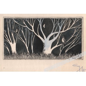 Krystyna Michalowska - [Drawing, 1978] [Night in the Woods].