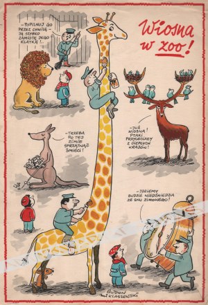 Gwidon Miklaszewski - [Rysunek, Ok. 1980] Wiosna W Zoo!