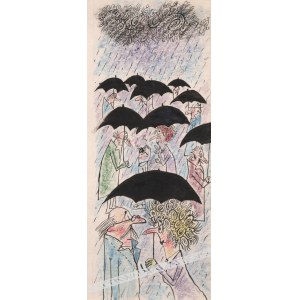 Miroslaw Pokora (1933-2006) - [Zeichnung, ca. 1979-81] [Regenwetter].