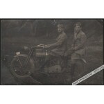 [Zbiór Fotografii, Ok. 1918] Żołnierze I Korpusu Polskiego Na Motocyklach Harley-Davidson