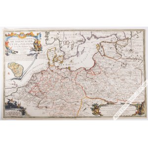 [Mapa, Europa Północna, Polska, 1705] Nicolas De Fer - Estats Des Couronnes De Dannemark, Suede, Et Pologne Sur La Mer Baltique