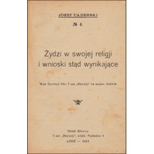 Zbiór Pięciu Antysemickich Broszur Z Serii Biblioteka Polityczno-Społeczno-Żydoznawcza