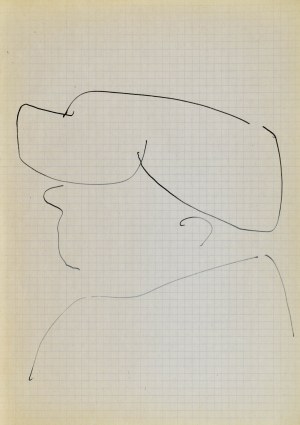 Jerzy PANEK (1918-2001), Głowa mężczyzny w czapce - autoportret II, 1963