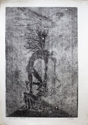 KRAUPE-ŚWIDERSKA JANINA, Walka Jakuba z aniołem, 1955