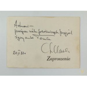 [Dedykacja] Szklarski Alfred dedykacja z autografem na zaproszeniu