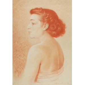 Marian KONARSKI (1909-1998), Portret Józefy Konarskiej - żony artysty, 1955