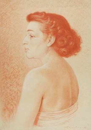Marian KONARSKI (1909-1998), Portret Józefy Konarskiej - żony artysty, 1955