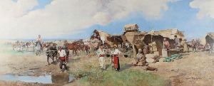 Tadeusz AJDUKIEWICZ (1852-1916), Scena bałkańska, 1905