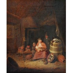Adriaen van OSTADE (1610-1684), Rodzinny posiłek, 1630