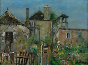 Isaac ANTCHER (1899-1992), Podwórze w mały miasteczku