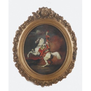 Malarz nieokreślony, XIX w., Portret konny brygadiera - trębacza