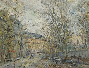 Włodzimierz ZAKRZEWSKI (1916-1992), Paryż - Rue de Médicis przy Ogrodzie Luksemburskim, 1975