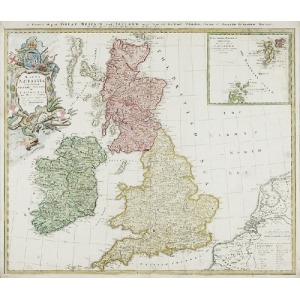 Johann Baptist HOMANN (1663-1724) Sukcesorzy, Mapa Wielkiej Brytanii