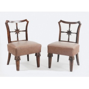 Pięć krzeseł w stylu polskiego art déco