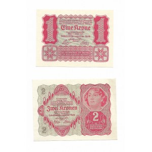 Austria, 1 i 2 korony 1922