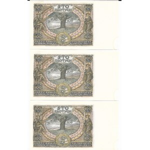 100 złotych 1934 - 3 sztuki (kolejne numery), seria CK