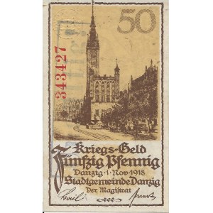 50 fenigów 1918, pięknie zachowane