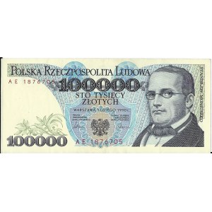 100.000 złotych 1.02.1990, seria AE