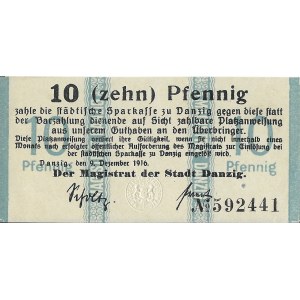 Gdańsk - Magistrat, 10 fenigów 9.12.1916