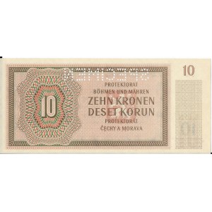 Protektorat Czech i Moraw, 10 Koron 1942, SPECIMEN