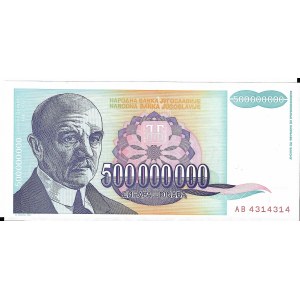 Jugosławia, 500 000 000 Dinara 1993