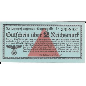Niemcy, Uniwersalne bony obozowe,Kriegsgefangenen- Lagergeld, 2 marki
