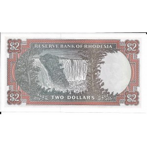 Rodezja, 2 Dolary 1977 - rzadkie w bankowym stanie zachowania