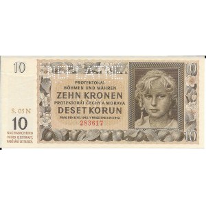 Czechosłowacja, 10 Koron 1942, NEPLATNE