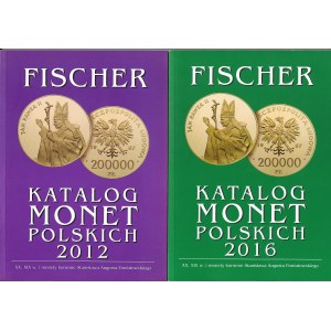 Zetaw Katalogów FISCHER, Katalog monet Polskich 2012 i 2016